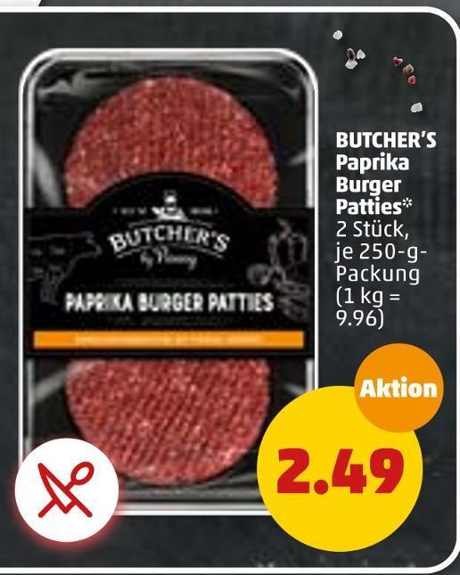 Butcher’s paprika burger patties Angebot bei PENNY