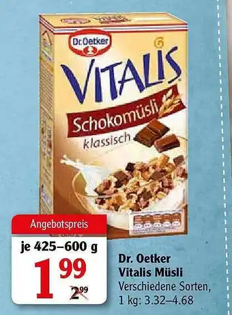 Globus Dr.Oetker Vitalis Müsli Angebot