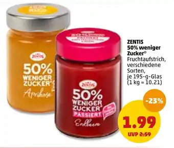 PENNY Zentis 50% weniger zucker Angebot