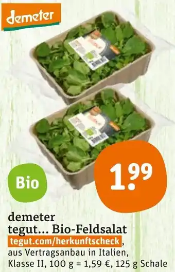 tegut Demeter tegut Bio Feldsalat Angebot