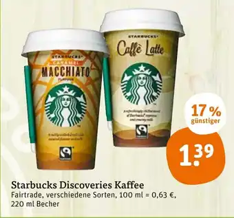 tegut Starbucks Discoveries Kaffee 220 ml Becher Angebot