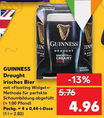 Kaufland Guinness Draught Irisches Bier 4x0,44L Angebot