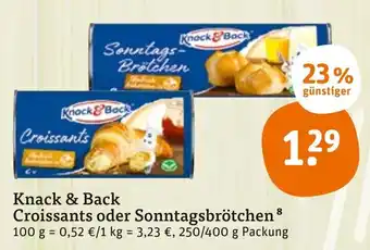 tegut Knack & Back Croissants oder Sonntagsbrötchen Angebot