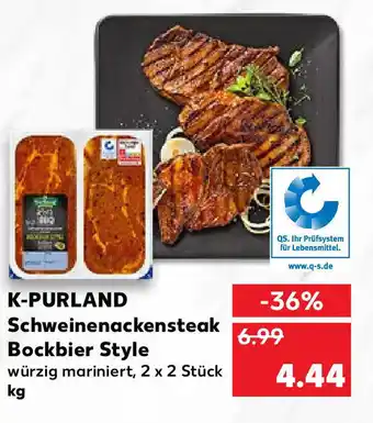 Kaufland K-Purland Schweinackensteak Bockbier Style Angebot