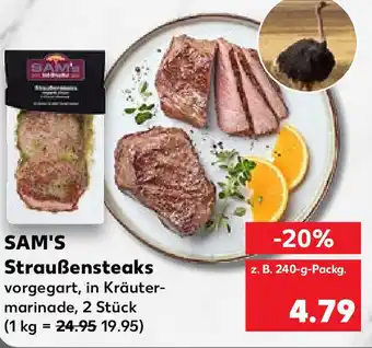 Kaufland Sam's Straußensteaks 240g Angebot