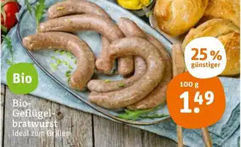 tegut Bio Geflügelbratwurst 100 g Angebot