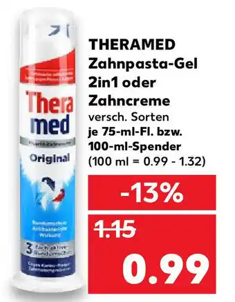 Kaufland Theramed Zahnpasta Gel 2in1 oder Zahncreme  75-100ml Angebot