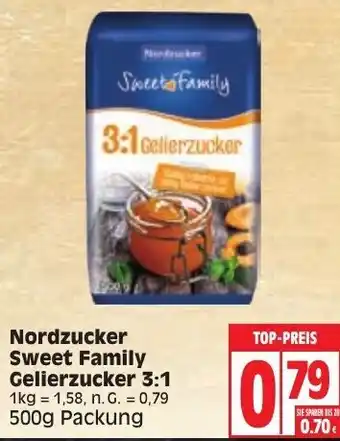 Edeka Nordzucker Sweet Family Gelierzucker 3:1, 500g Packung Angebot