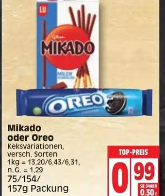 Edeka Mikado oder Oreo 75/154/157g Packung Angebot