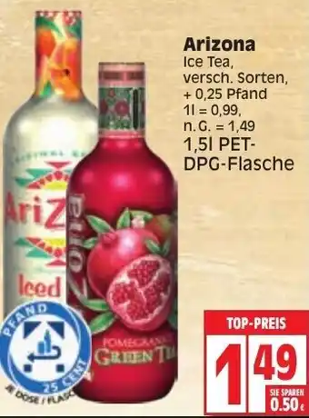 Edeka Arizona Ice Tea 1,5L PET-DPG Flasche Angebot