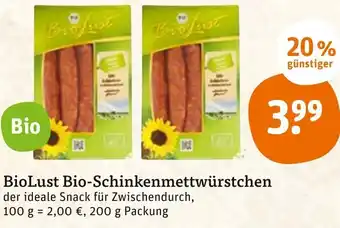 tegut BioLust Bio Schinkenmettwürstchen Angebot