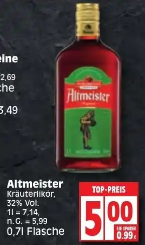 Edeka Altmeister Kräuterlikör 0,7L Flasche Angebot