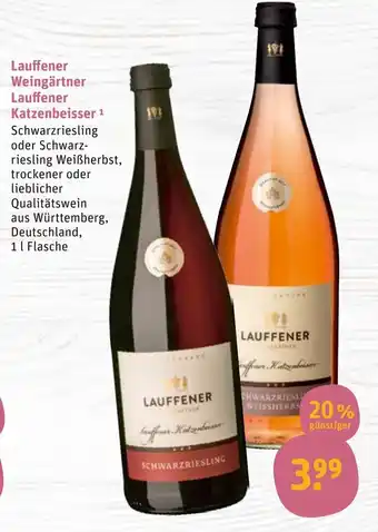 tegut Lauffener Weingärtner Lauffener Katzenbeisser 1L Angebot