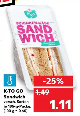 Kaufland K to go Sandwich 185g Angebot