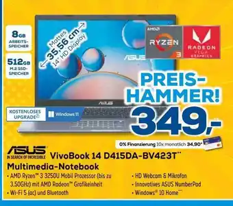 Euronics XXL Asus Vivobook 14 D415da-bv423t Multimedia-notebook Angebot