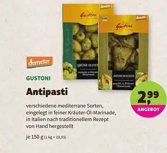 Biomarkt Demeter Gustoni Antipasti Angebot