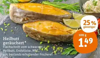 tegut Heilbutt geräuchert 100 g Angebot