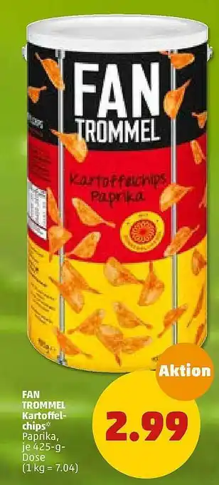 PENNY Fan Trommel Kartoffelchips 425g Angebot