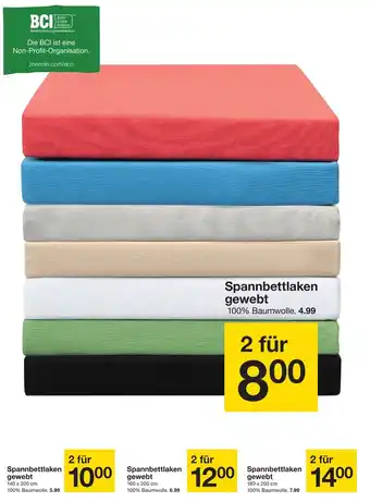 Zeeman Spannbettlaken gewebt Angebot