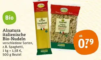 tegut Alnatura italienische Bio Nudeln 500 g Beutel Angebot