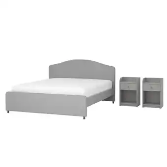 IKEA Hauga schlafzimmermöbel 3er-set vissle grau 140x200 cm Angebot