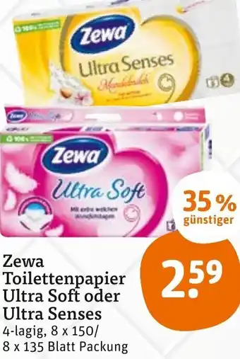 tegut Zewa Toilettenpapier Ultra Soft oder Ultra Senses Angebot