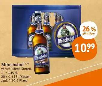 tegut Mönchshof 20 x 0,5 L Angebot