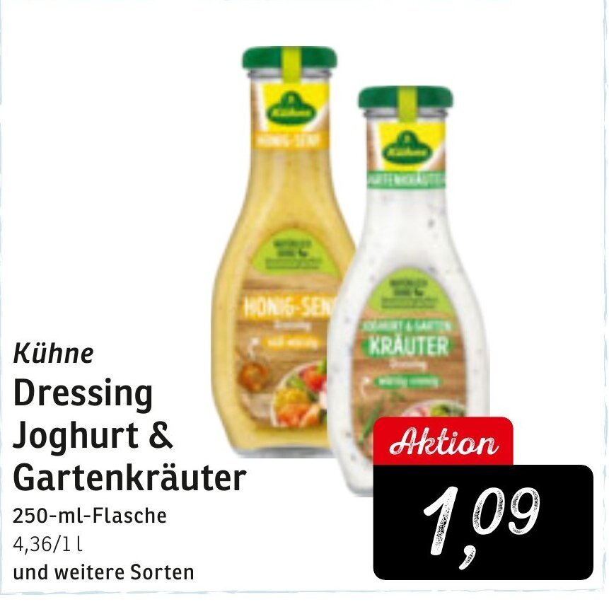 Kuhne Dressing Joghurt & Gartenkrauter 250 ml Angebot bei KONSUM