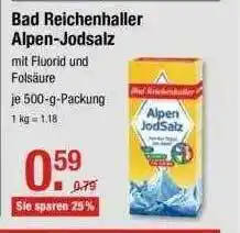 V Markt Bad Reichenhaller Alpen Jodsalz 500g Angebot