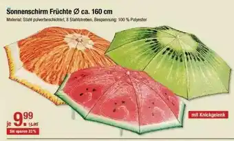 V Markt Sonnenschirm Früchte Ø Ca. 160 Cm Angebot