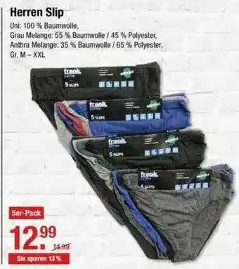 V Markt Herren Slip Angebot