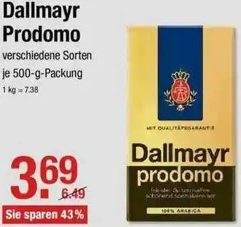 V Markt Dallmayr Prodomo 500g Angebot