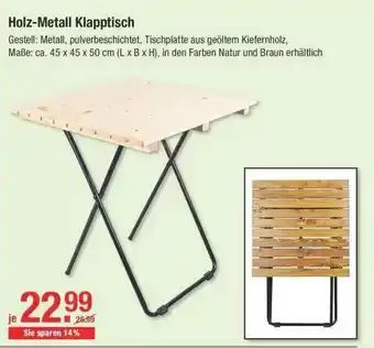 V Baumarkt Holz Metall Klapptisch Angebot