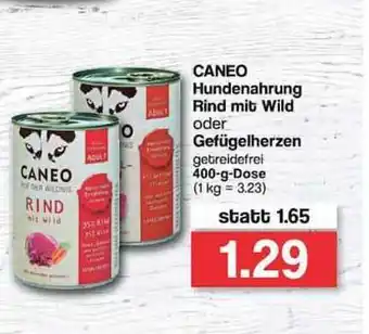 Famila Nord West Caneo Hundenahrung Rind Mit Wild Oder Gefügelherzen 400g Angebot