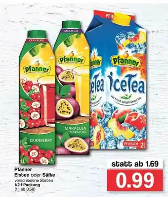 Famila Nord West Pfanner Eistee Oder Säfte 1/2L Angebot