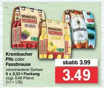 Famila Nord West Krombacher Pils Oder Fassbrause 6x0,33L Angebot