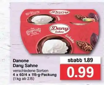 Famila Nord West Danone Dany Sahne 4x60/4x115g Angebot