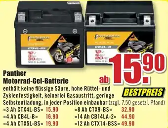 B1 Discount Baumarkt Panther Motorrad Gel Batterie Angebot