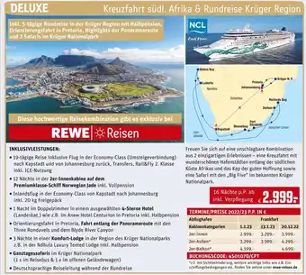 REWE Rewe reisen kreuzfahrt südl. afrika & rundreise krüger region Angebot