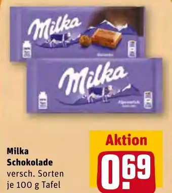 REWE Center Milka Schokolade 100 g Tafel Angebot