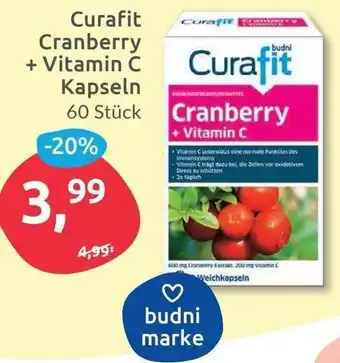 Budni Curafit Cranberry + Vitamin C Kapseln 60 Stück Angebot