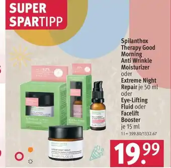 Rossmann Spilanthox Therapy Good Morning Anti Wrinkle Moisturizer / Extreme Night Repair 50ml / Eye-Lifting Fluid / Facelift Booster Angebot