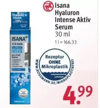 Rossmann Isana Hyaluron Intense Aktiv Serum 30ml Angebot