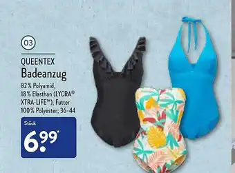 Aldi Nord Queentex Badeanzug Angebot