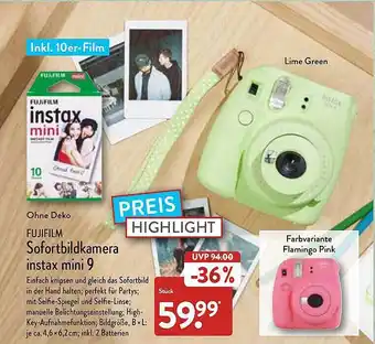 Aldi Nord Fujifilm Sofortbildkamera Instax Mini 9 Angebot