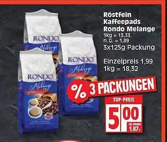 Edeka Röstfein Kaffeepads Rondo Melange Angebot