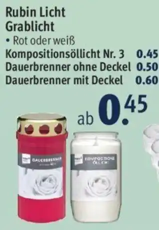 Rossmann Rubin Licht Grablich Angebot