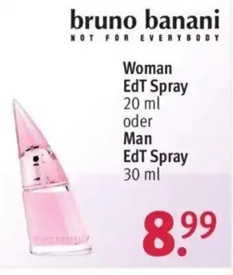 Rossmann bruno banani Woman EdT Spray 20 ml oder Man EdT Spray 30 ml Angebot