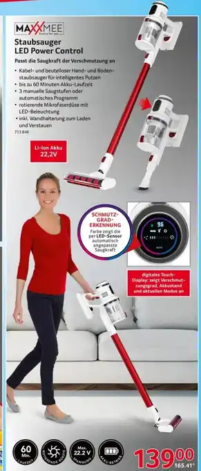 Selgros MAXXMEE Staubsauger LED Power Control Angebot