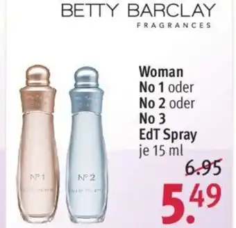 Rossmann Betty Barclay Woman No 1 oder No 2 oder No 3 EdT Spray 15 ml Angebot